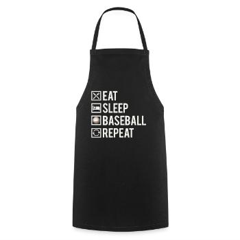 Eat Sleep Baseball Repeat Sport Humour - Tablier de cuisine - noir - Devant - AI Model Male 185 dark (185cm)