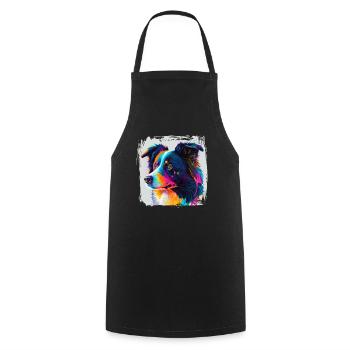 Hunde Spruch Border Collie Design - Kochschürze - Schwarz - Vorne - AI Model Male 185 dark (185cm)