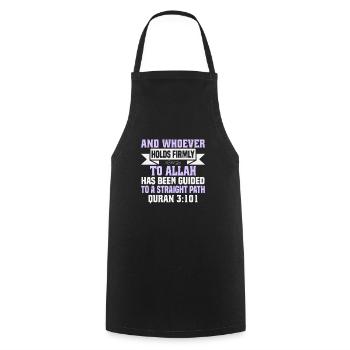 Versets coraniques L’islam cite les textes musulmans du Ramadan - Tablier de cuisine - noir - Devant - AI Model Male 185 dark (185cm)