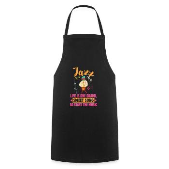 Musiciens d’orchestre de musique jazz - Tablier de cuisine - noir - Devant - AI Model Male 185 dark (185cm)