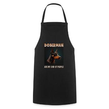 Hunde Spruch Doberman Design für Hundeliebhaber - Kochschürze - Schwarz - Vorne - AI Model Male 185 dark (185cm)