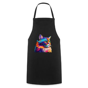 Amoureux des chats Cool Cat Design Cat Mama - Tablier de cuisine - noir - Devant - AI Model Male 185 dark (185cm)