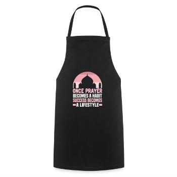 Le verset du Coran cite des textes musulmans du Ramadan - Tablier de cuisine - noir - Devant - AI Model Male 185 dark (185cm)