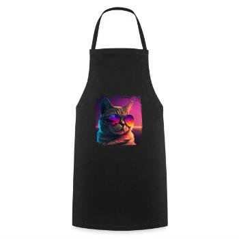 Amoureux des chats Cool Cat Design Cat Mama - Tablier de cuisine - noir - Devant - AI Model Male 185 dark (185cm)