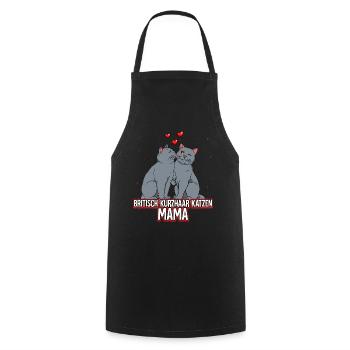 Britisch Kurzhaar Katzen Mama - Kochschürze - Schwarz - Vorne - AI Model Male 185 dark (185cm)