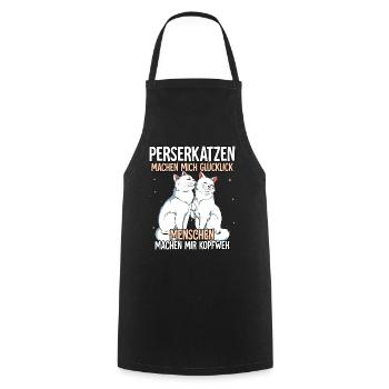 Perserkatzen - Kochschürze - Schwarz - Vorne - AI Model Male 185 dark (185cm)