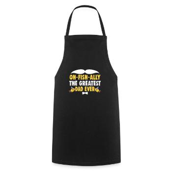 Fête des pères Oh-poisson-allié le plus grand papa jamais papa papa - Tablier de cuisine - noir - Devant - AI Model Male 185 dark (185cm)