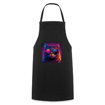 Amoureux des chats Cool Cat Design Cat Mama - Tablier de cuisine - noir - Devant - AI Model Male 185 dark (185cm)