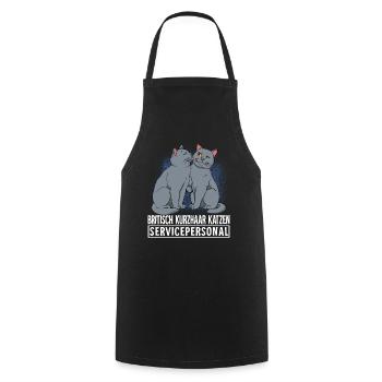 Britisch Kurzhaar Katze - Kochschürze - Schwarz - Vorne - AI Model Male 185 dark (185cm)