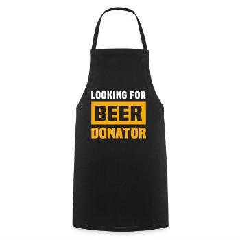 Beer sayings Toasts Beer lovers - Cooking Apron - black - Front - AI Model Male 185 dark (185cm)