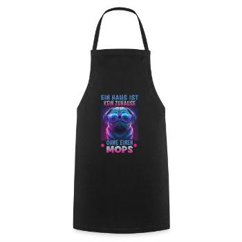 Hunde Spruch Mops Design für Hundeliebhaber - Kochschürze - Schwarz - Vorne - AI Model Male 185 dark (185cm)