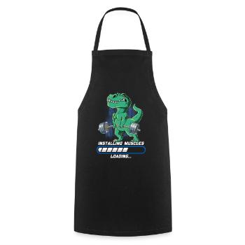 T-Rex Muskeln Aufbauen Bodybuilding Fitness Gym - Kochschürze - Schwarz - Vorne - AI Model Male 185 dark (185cm)