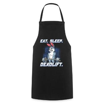 Rabbit Bodybuilding Fitness Gym Deadlift - Cooking Apron - black - Front - AI Model Male 185 dark (185cm)