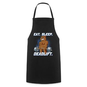 Bär Bodybuilding Fitness Gym Deadlift - Kochschürze - Schwarz - Vorne - AI Model Male 185 dark (185cm)