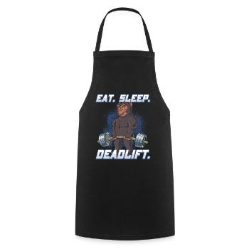Chimpanzee Bodybuilding Fitness Gym Deadlift - Cooking Apron - black - Front - AI Model Male 185 dark (185cm)