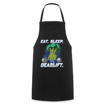 Brokkoli Bodybuilding Fitness Gym Deadlift - Kochschürze - Schwarz - Vorne - AI Model Male 185 dark (185cm)