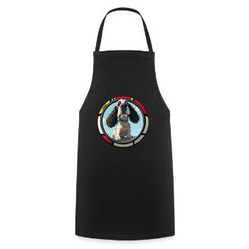 Dog Cartoon Cocker Spaniel pour les amoureux des chiens - Tablier de cuisine - noir - Devant - AI Model Male 185 dark (185cm)