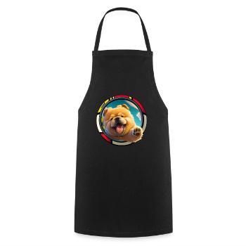 Dog Cartoon Chow Chow for Dog Lovers - Cooking Apron - black - Front - AI Model Male 185 dark (185cm)