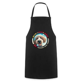 Dog Cartoon Poodle Design pour les amoureux des chiens - Tablier de cuisine - noir - Devant - AI Model Male 185 dark (185cm)