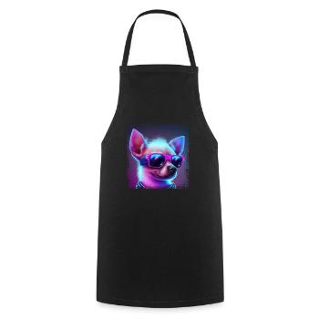 Dog Cartoon Chihuahua Design for Dog Lovers - Cooking Apron - black - Front - AI Model Male 185 dark (185cm)