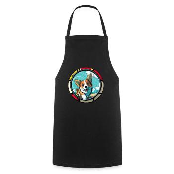 Dogs CartoonWelsh Corgi Design for Dog Lovers - Cooking Apron - black - Front - AI Model Male 185 dark (185cm)
