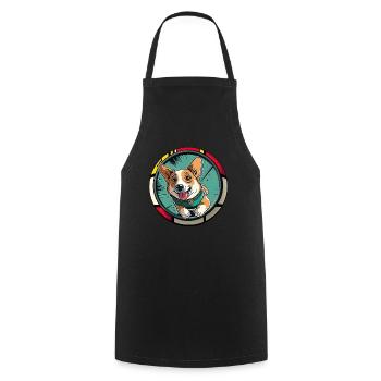 Dogs CartoonWelsh Corgi Design for Dog Lovers - Cooking Apron - black - Front - AI Model Male 185 dark (185cm)