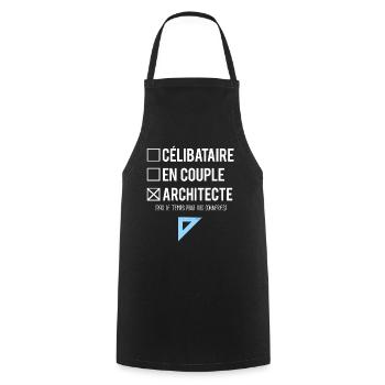 Célibataire En Couple Blague Architecte Humour - Tablier de cuisine - noir - Devant - AI Model Male 185 dark (185cm)