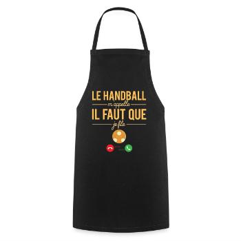 Le Handball M'Appelle Blague Sport Handball Humour - Tablier de cuisine - noir - Devant - AI Model Male 185 dark (185cm)