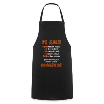 71 Year Old Birthday Funny Gift Idea - Cooking Apron - black - Front - AI Model Male 185 dark (185cm)