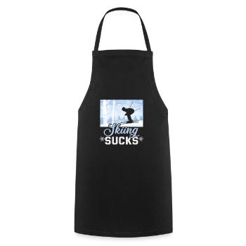 Skieur ski Sucks Ski - Tablier de cuisine - noir - Devant - AI Model Male 185 dark (185cm)