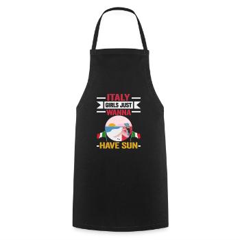 Italie vacances à la plage au bord de la mer Design beach motif - Tablier de cuisine - noir - Devant - AI Model Male 185 dark (185cm)