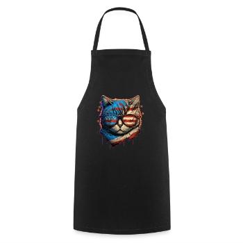 American Patriotic USA Design - Tablier de cuisine - noir - Devant - AI Model Male 185 dark (185cm)