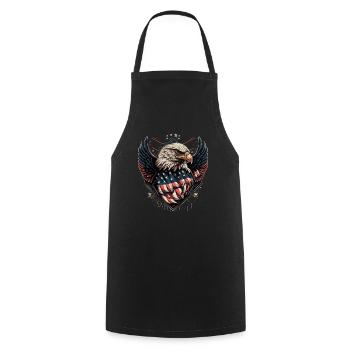 American Patriotic USA Design - Cooking Apron - black - Front - AI Model Male 185 dark (185cm)