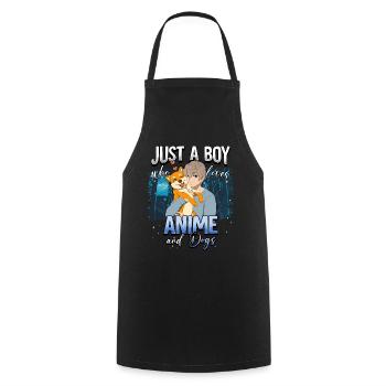 Anime Otaku Weeb - Cooking Apron - black - Front - AI Model Male 185 dark (185cm)