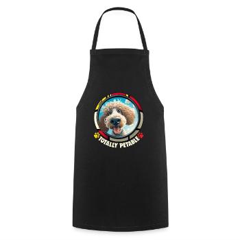 Dog Cartoon Poodle Design pour les amoureux des chiens - Tablier de cuisine - noir - Devant - AI Model Male 185 dark (185cm)