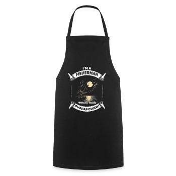 Funny Grandpa Dad Fishing Saying Old Fisherman - Cooking Apron - black - Front - AI Model Male 185 dark (185cm)