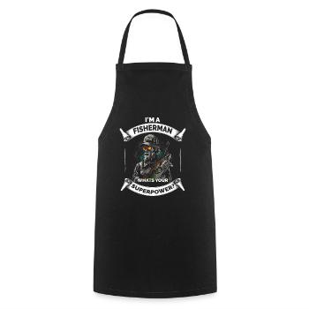Funny Grandpa Dad Fishing Fisherman - Cooking Apron - black - Front - AI Model Male 185 dark (185cm)