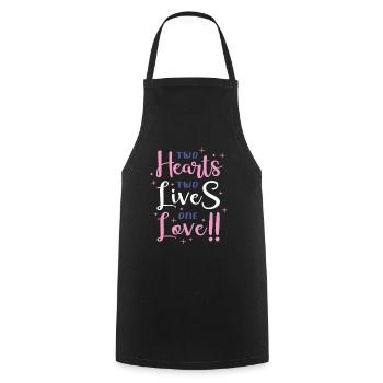 Two Hearts, Two Lives, One Love - Cooking Apron - black - Front - AI Model Male 185 dark (185cm)
