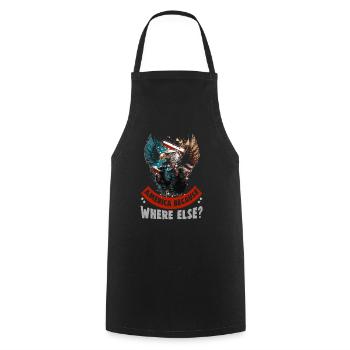 American Patriotic USA Design - Cooking Apron - black - Front - AI Model Male 185 dark (185cm)