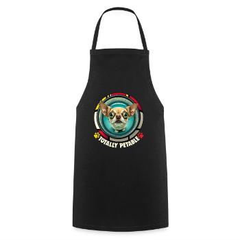 Dog Cartoon Chihuahua Design for Dog Lovers - Cooking Apron - black - Front - AI Model Male 185 dark (185cm)