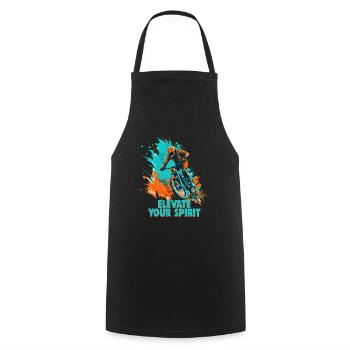 Cool mountain bike downhill design for MTB fans - Cooking Apron - black - Front - AI Model Male 185 dark (185cm)
