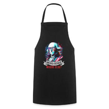 American Patriotic USA Design - Cooking Apron - black - Front - AI Model Male 185 dark (185cm)