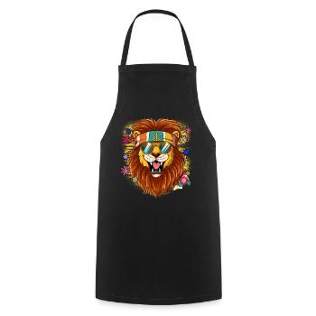 60s 70s Costume Groovy Hippie - Tablier de cuisine - noir - Devant - AI Model Male 185 dark (185cm)