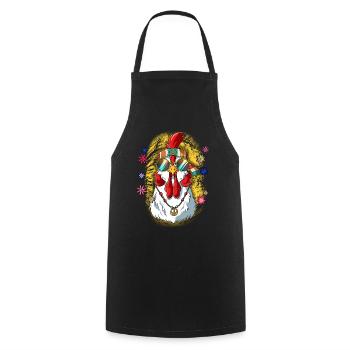60s 70s Costume Groovy Hippie - Tablier de cuisine - noir - Devant - AI Model Male 185 dark (185cm)