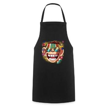 60s 70s Costume Groovy Hippie - Tablier de cuisine - noir - Devant - AI Model Male 185 dark (185cm)