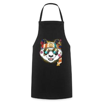 60s 70s Costume Groovy Hippie - Tablier de cuisine - noir - Devant - AI Model Male 185 dark (185cm)