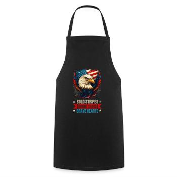 American Patriotic USA Design - Cooking Apron - black - Front - AI Model Male 185 dark (185cm)