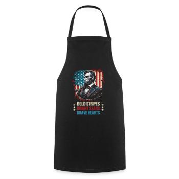American Patriotic USA Design - Cooking Apron - black - Front - AI Model Male 185 dark (185cm)