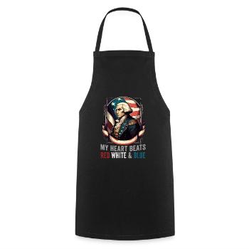 American Patriotic USA Design - Tablier de cuisine - noir - Devant - AI Model Male 185 dark (185cm)