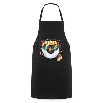60s 70s Costume Groovy Hippie - Tablier de cuisine - noir - Devant - AI Model Male 185 dark (185cm)